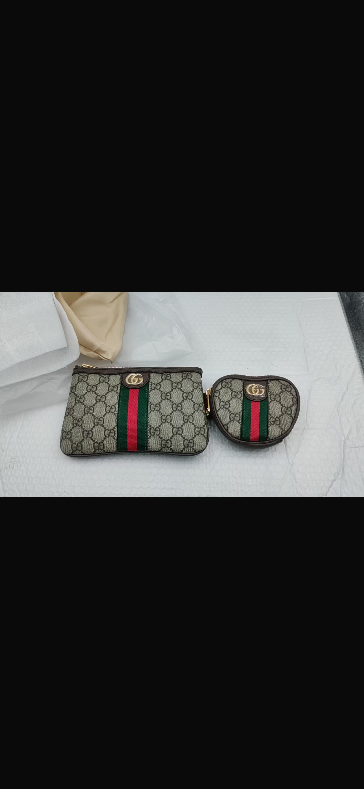 Designer Monogram Belt Bag Set with Signature Stripe - 2 Piece