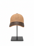 Designer Two-Tone Monogram Baseball Cap - Beige & Brown