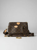 Luxury Monogram Multi-Piece Crossbody Set - Brown Canvas with Gold Hardware