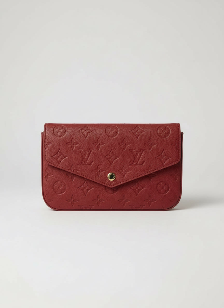 Classic Monogram Purse Set with Red Wallet - 2 Piece