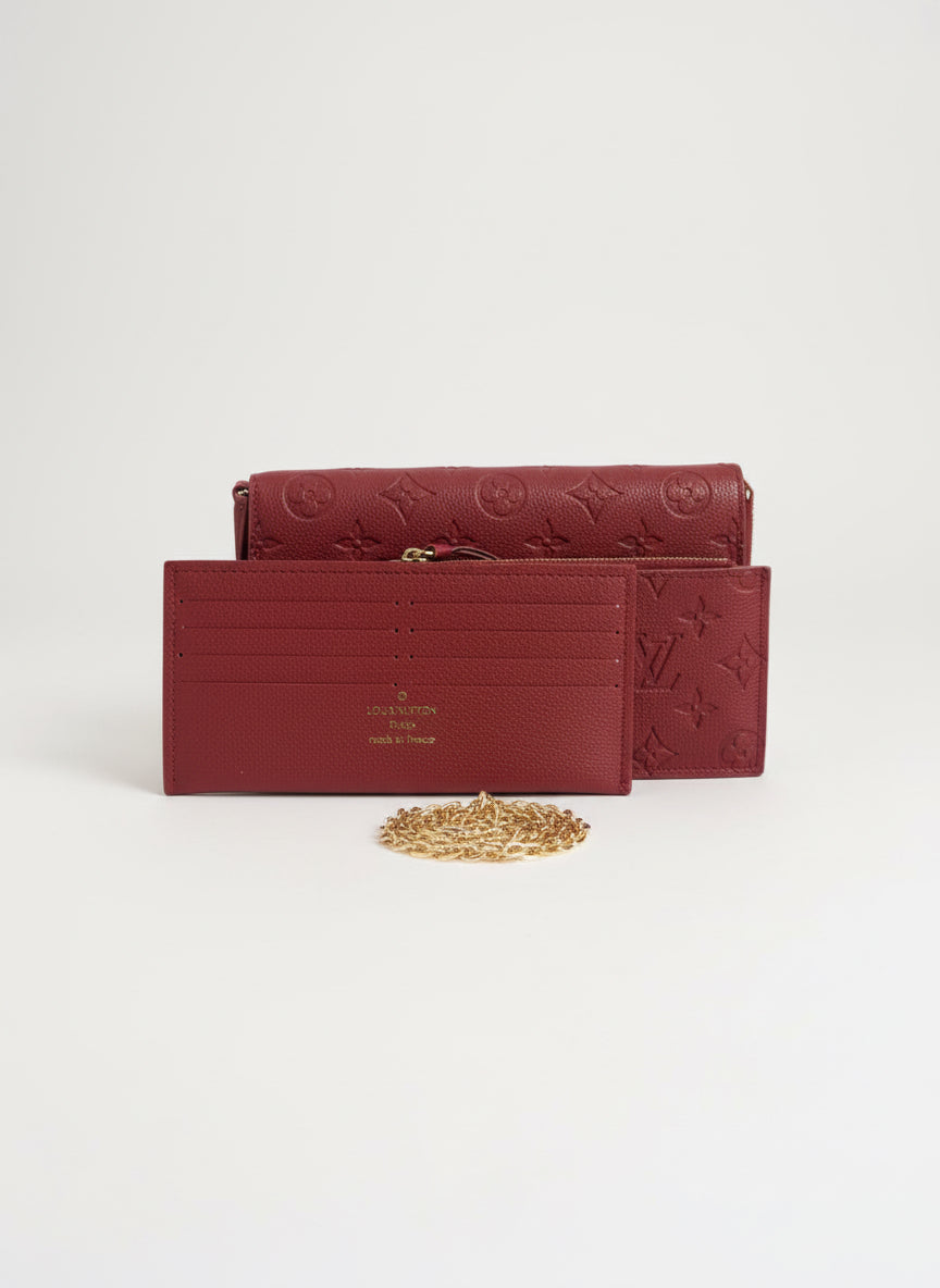 Classic Monogram Purse Set with Red Wallet - 2 Piece