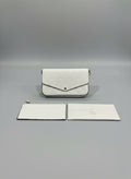 Luxury Embossed Envelope Crossbody Bag Set - White