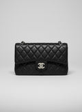 Classic Quilted Flap Shoulder Bag - Black