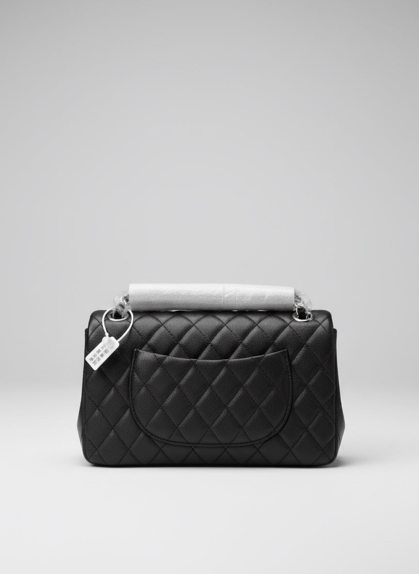 Classic Quilted Flap Shoulder Bag - Black