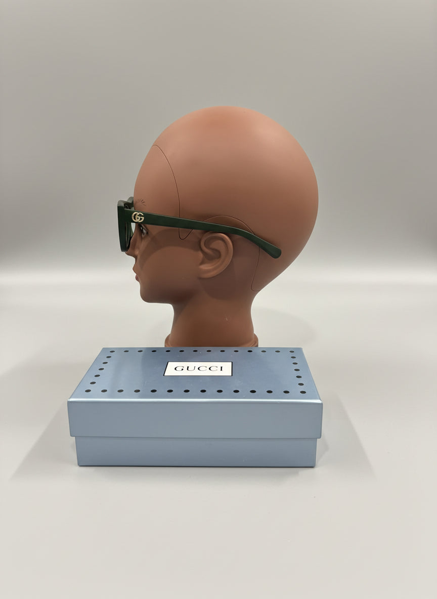 Designer Oversized Square Sunglasses with GG Logo - Black