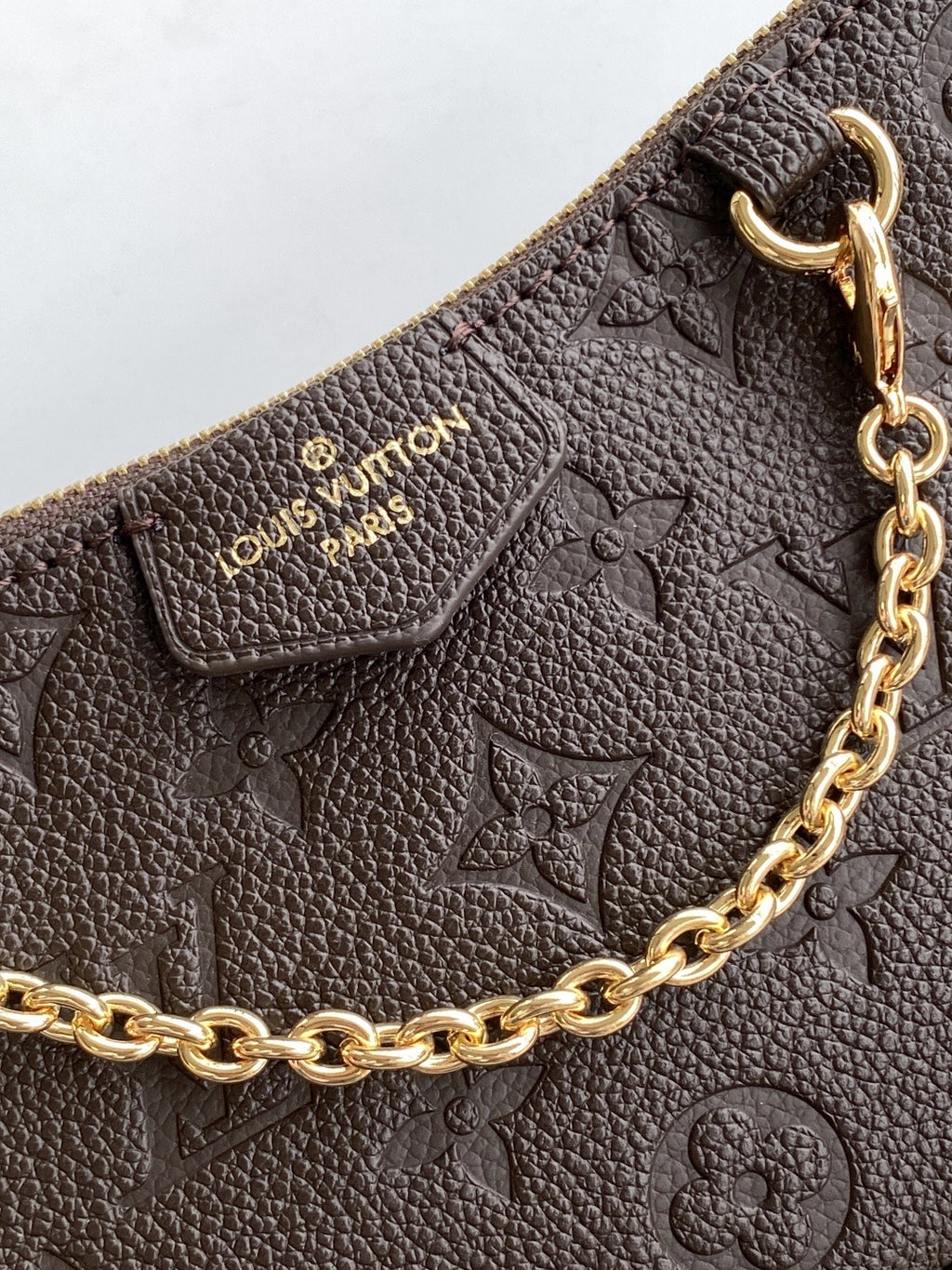 Luxury Monogram Clutch Wristlet with Chain Strap - Brown