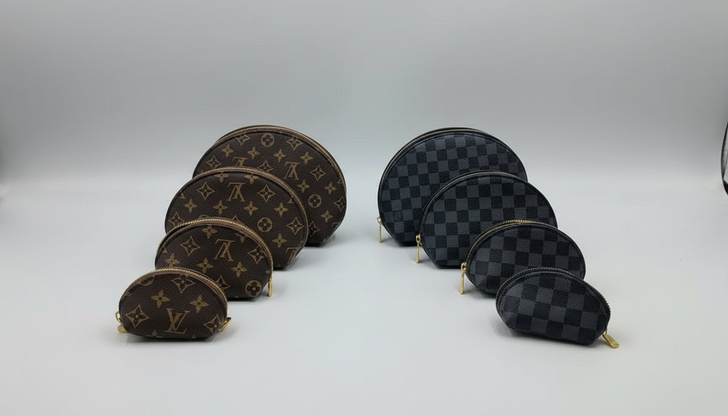 Designer 4-Piece Cosmetic Pouch Set - Nesting Makeup Bags