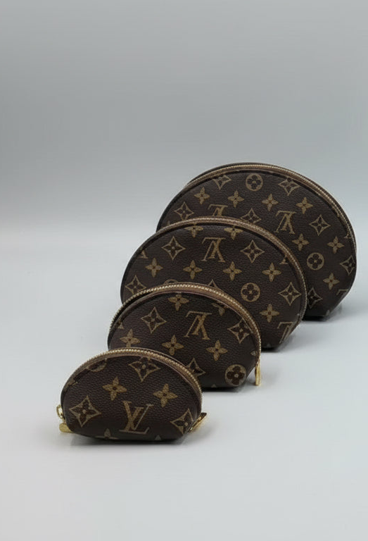 Designer 4-Piece Cosmetic Pouch Set - Nesting Makeup Bags